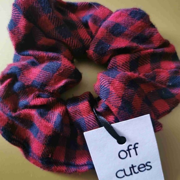 Navy Tartan Scrunchie 