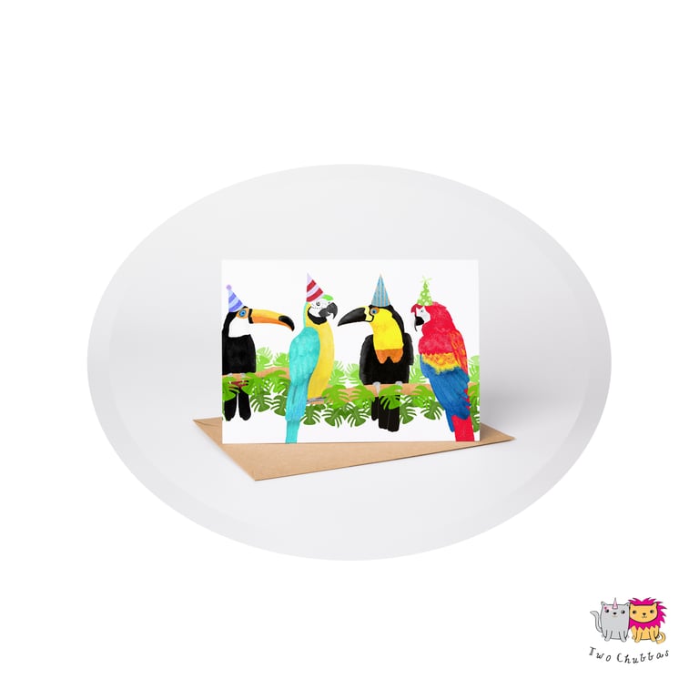 Parrot Birthday Card, A6 Birthday Card, Cute Animal Birthday Card