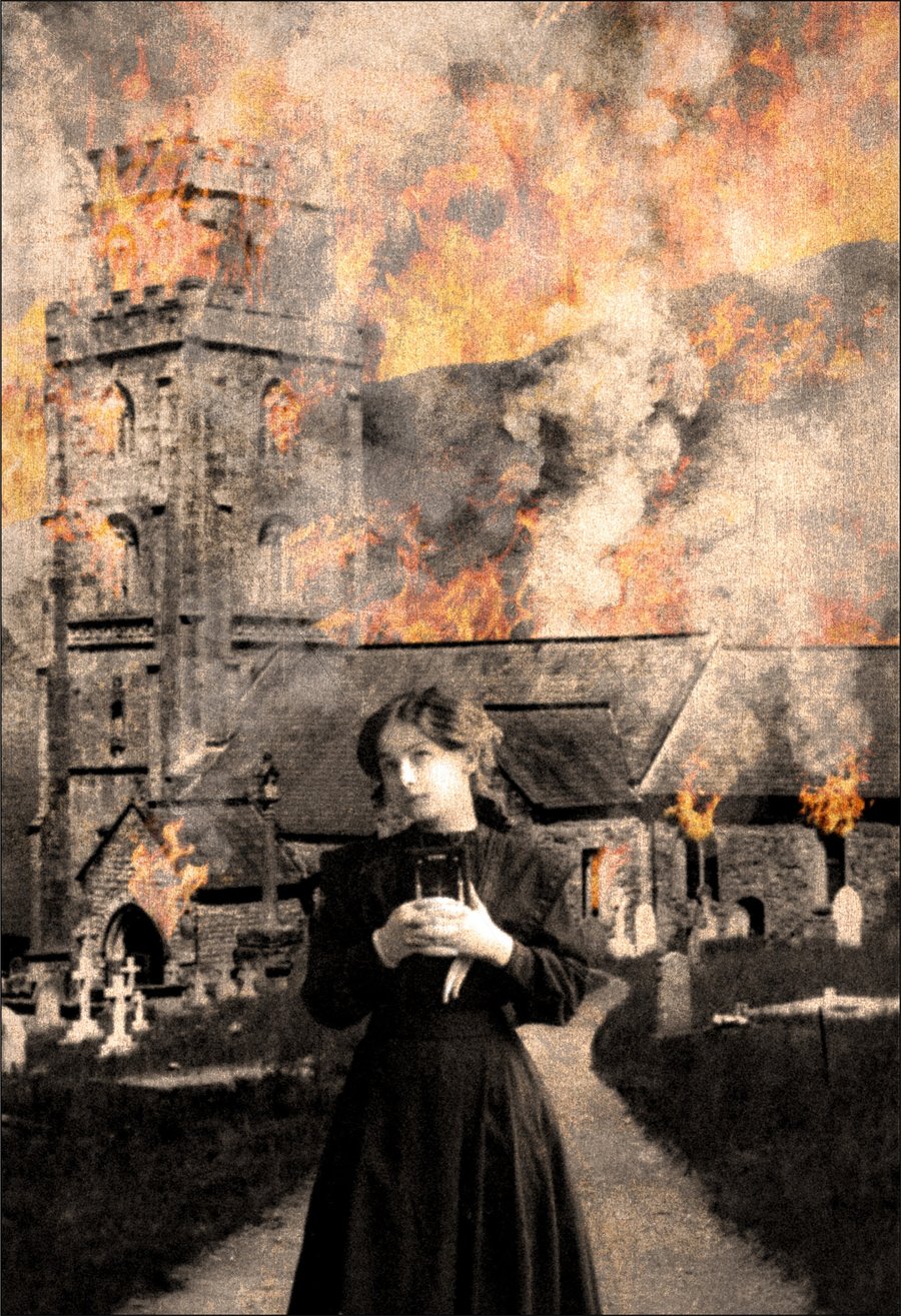 Hope - David W. J. Lloyd - Giclée Art Print - Gothic, Burning Church, Religion
