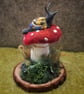 Needlefelted hand crafted Mushroom & Snail Decor – Forest Floor Miniature