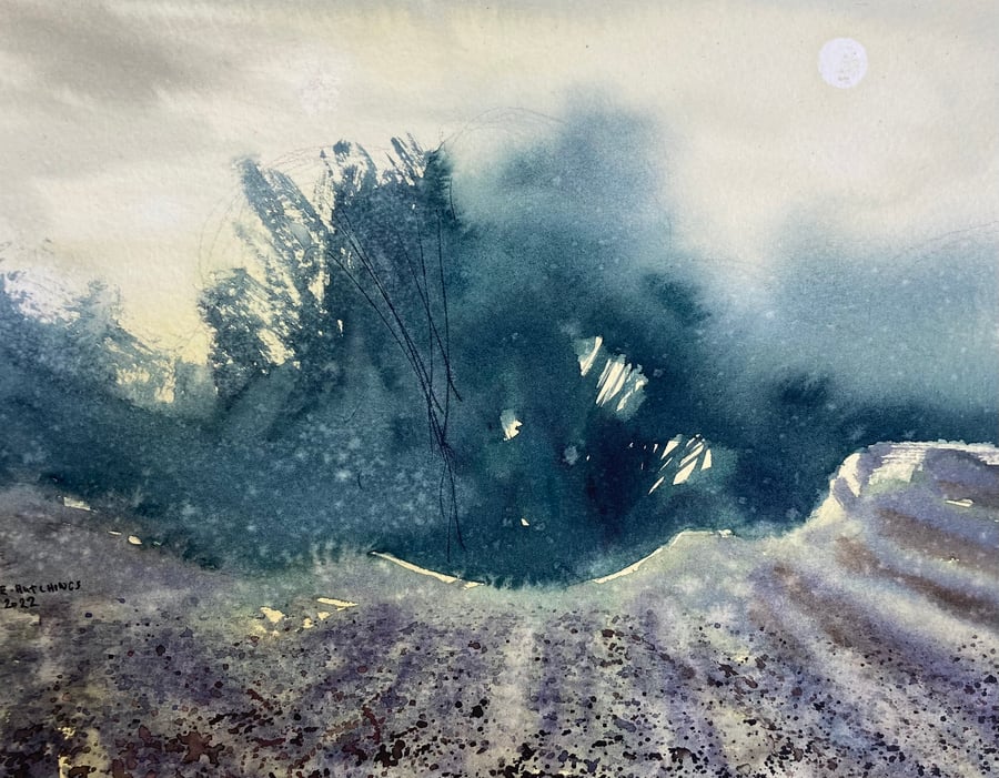 Morning field boosbeck (Pure Original Watercolour)