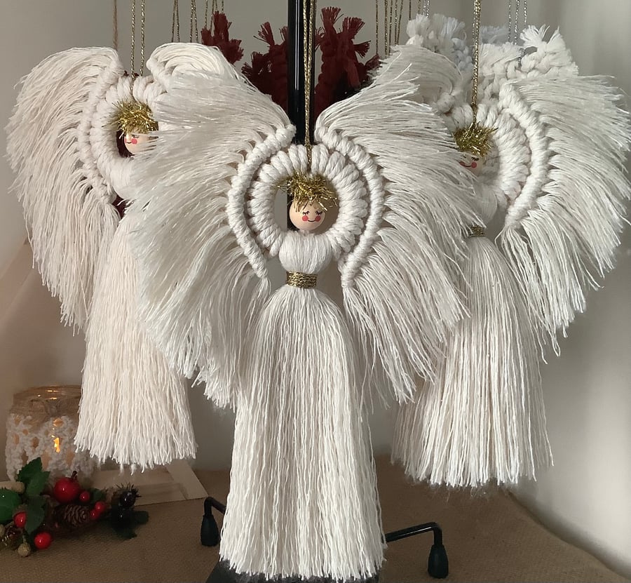 Macrame Angel Hanging Ornament