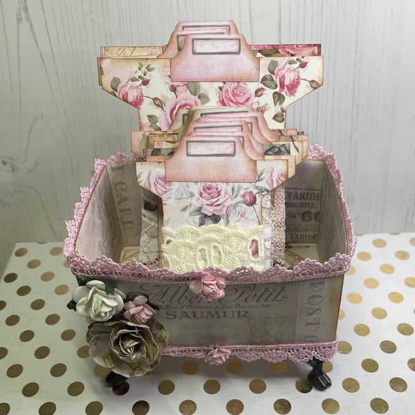 Lace and Ribbon Storage Box plus Spools PB15