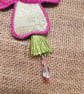 Fuchsia silk brooch  - Image 3