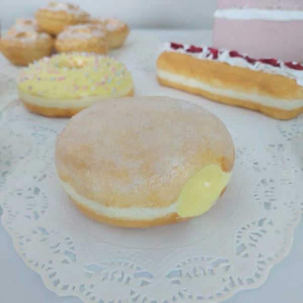 Fake Custard Doughnut Home Decor, Party Prop, Cake Shop, T.V. Film Prop, Theatre