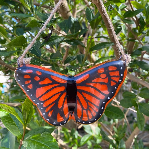 Fused Glass Hanging Butterflies 