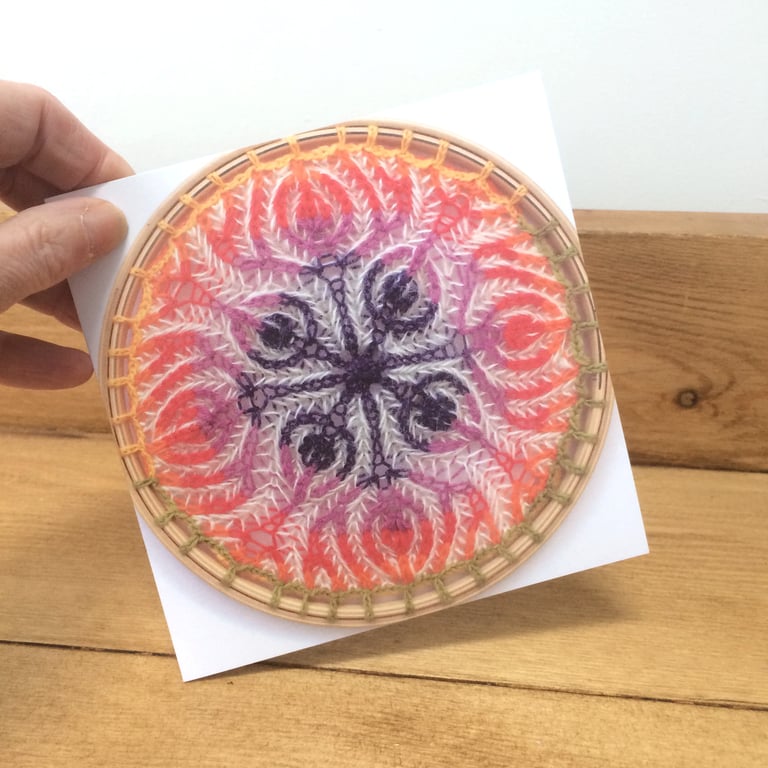 Mothers Day - Flowers Mandala Blank Greeting Card  FREE UK SHIPPING