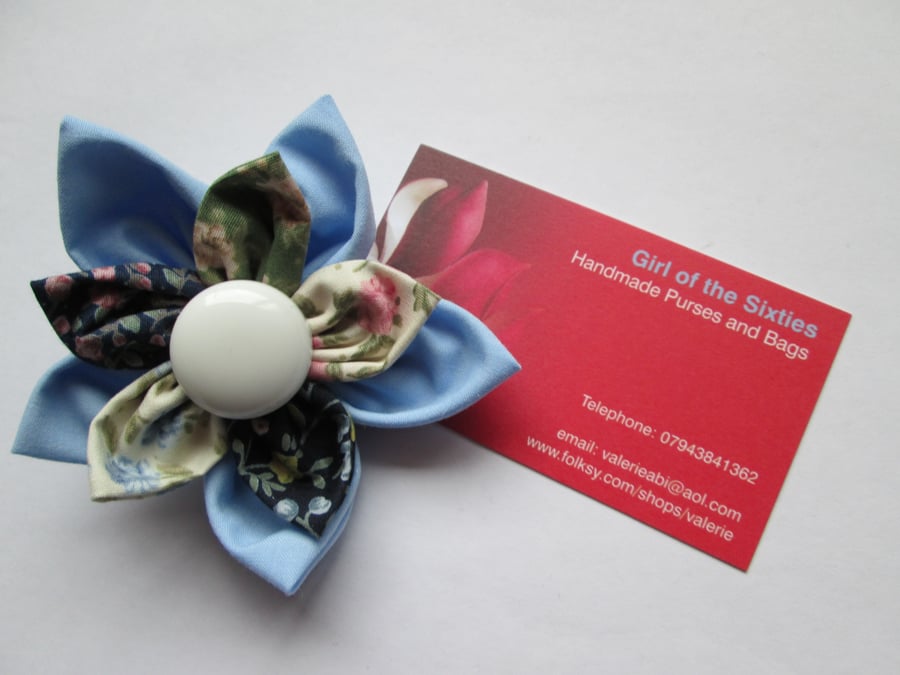 Double Flower Fabric brooch