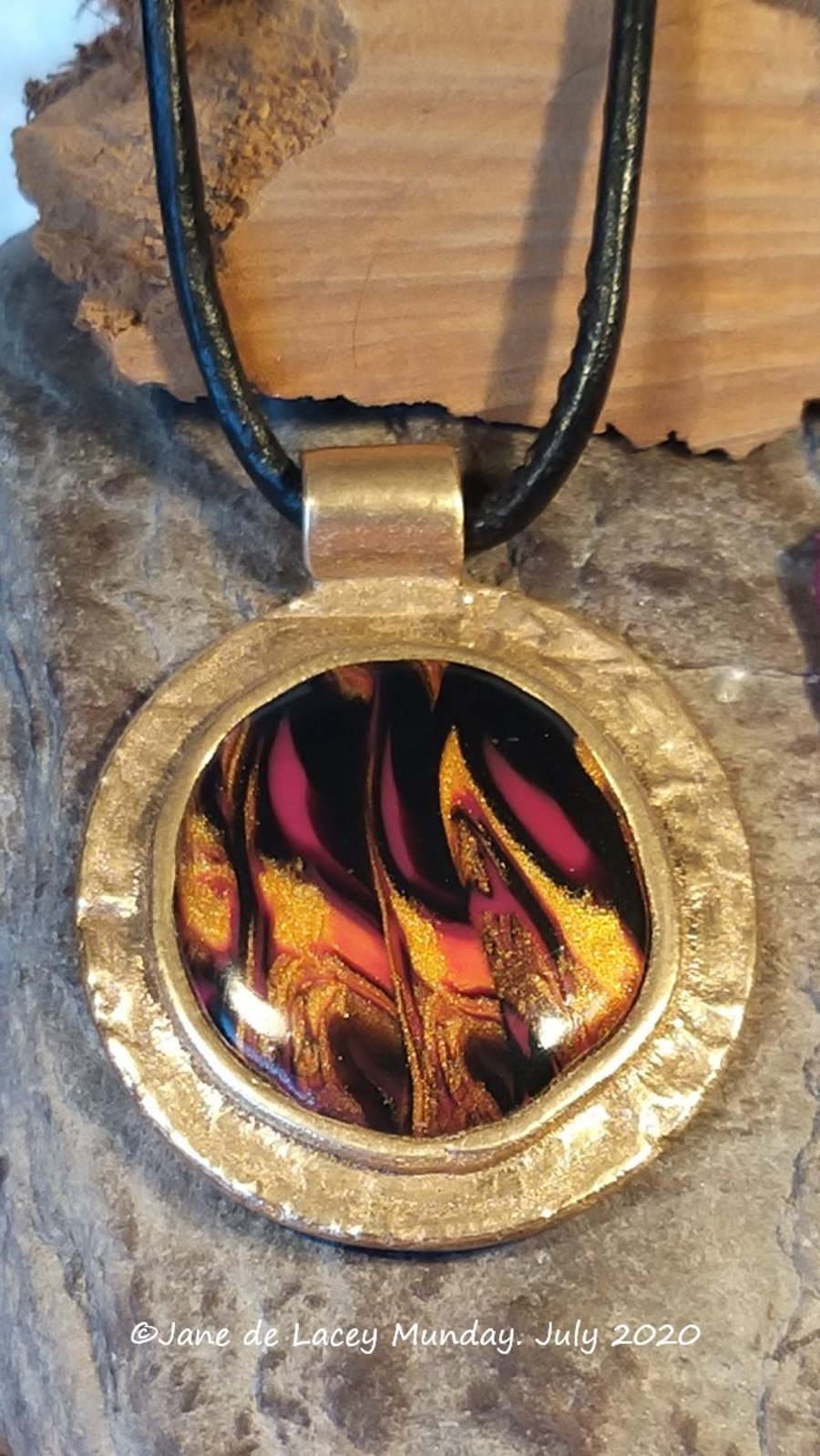 Bronze and Polymer Clay Pendant