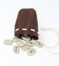 Brown suede drawstring pouch - Image 5