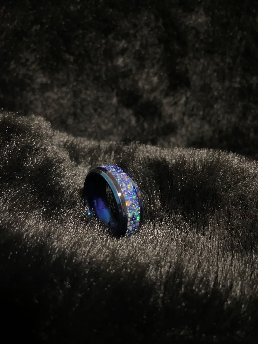 Titanium blue steel cored resin ring