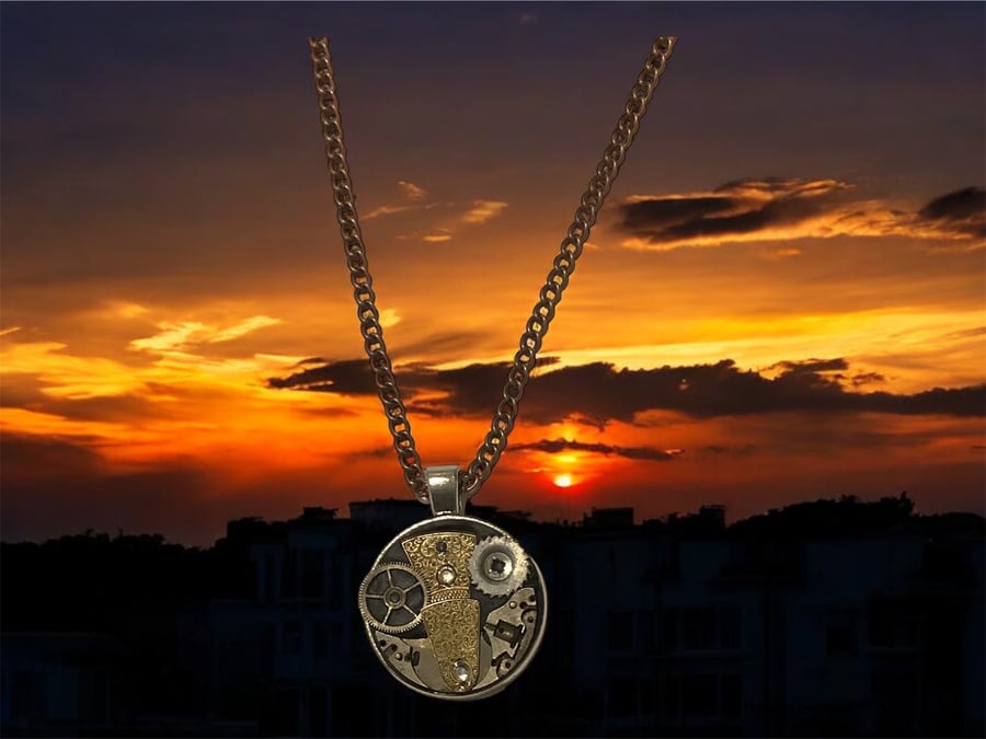 Steampunk cog pendant