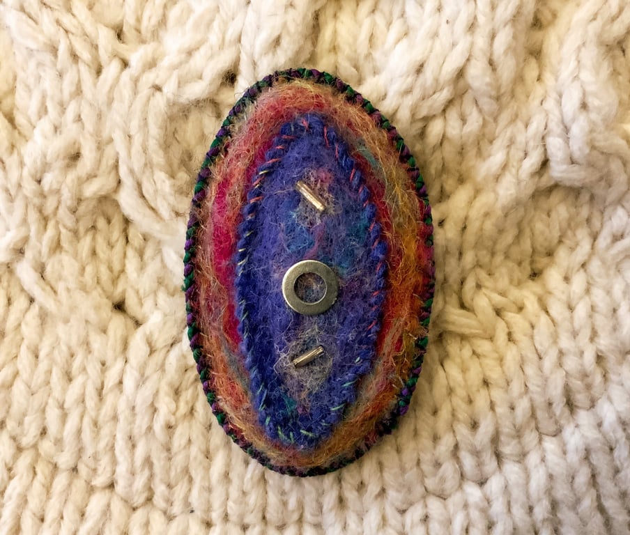 Oval Merino Wool Brooch.