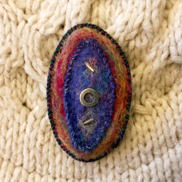 Oval Merino Wool Brooch.