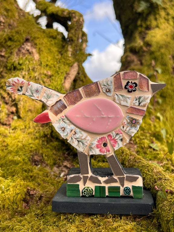 Bone china Mosaic Bird ornament