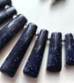 Blue Goldstone Tapered Necklace & Earrings Handmade Jewellery Gift Set  - Image 6