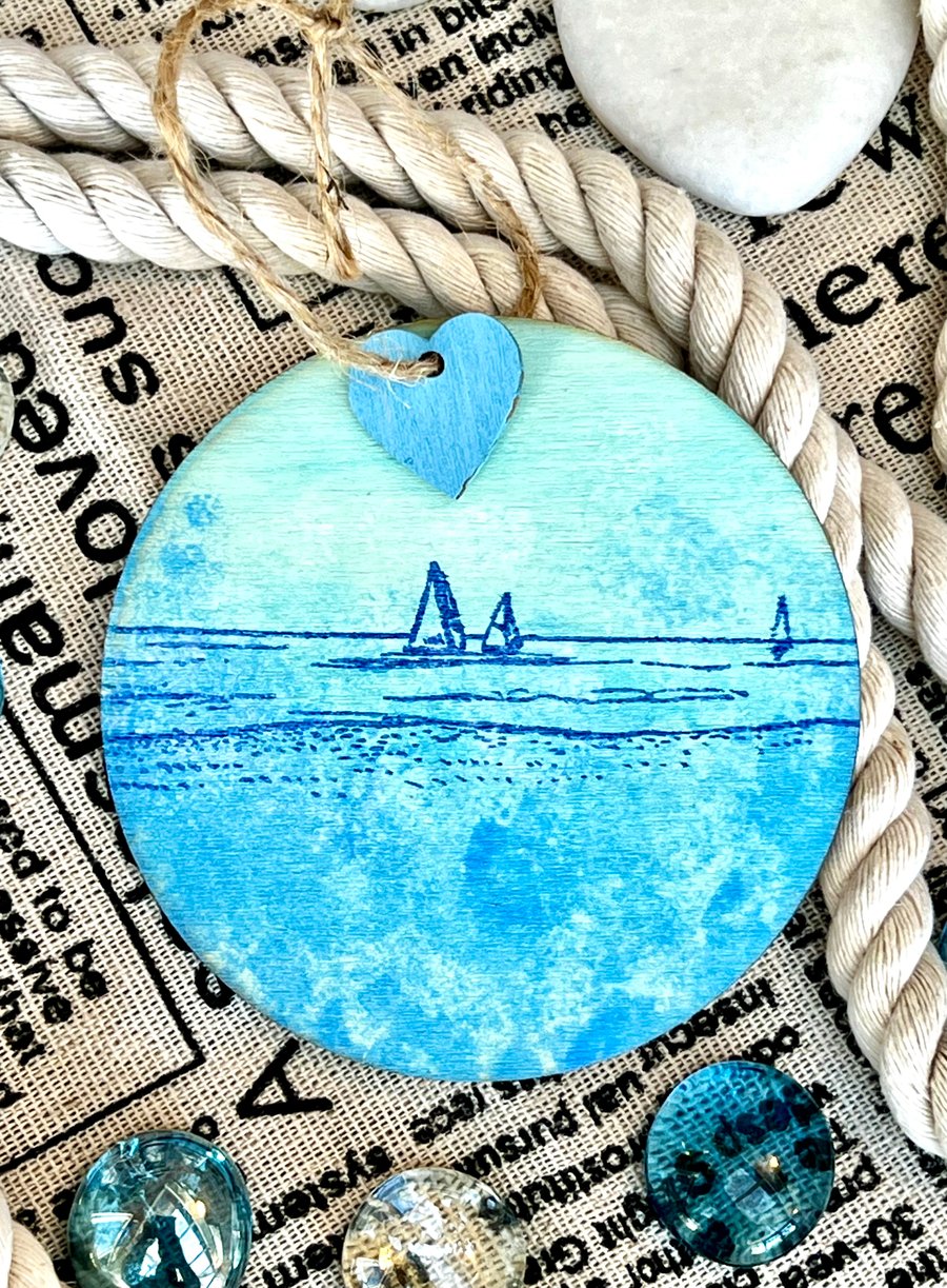 ‘Sea Breeze’ Wooden Decoration - Sail Boats