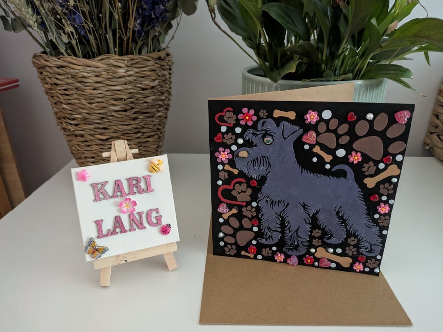 Schnauzer Dog Greeting card