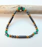 Hematite Star And Emerald Green Glass Bracelet - Handmade In Devon. - Image 8