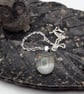 French Vanilla Silver Leaf Fused Glass Stud Earrings and Pendant Set - Image 7
