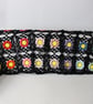 Crochet cotton throw blanket in black and multi-colours - one-of-a-kind - Image 3