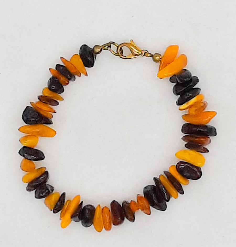 Handmade Baltic Amber Chip bracelet