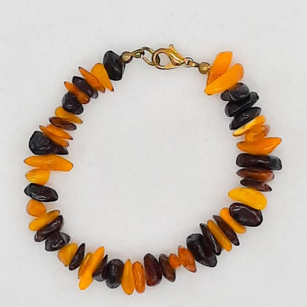 Handmade Baltic Amber Chip bracelet