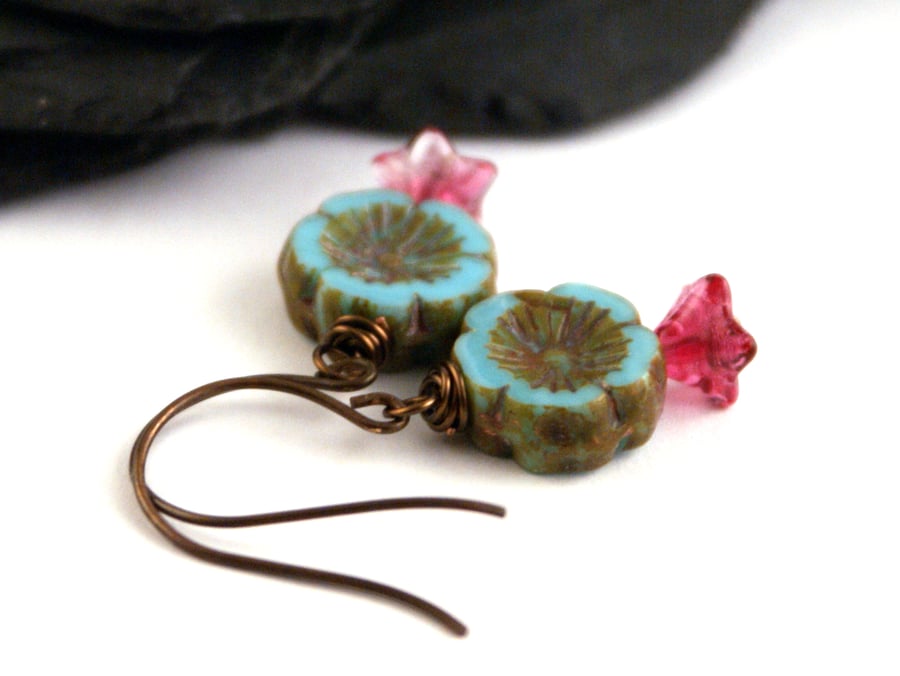 Turquoise Flower Earrings