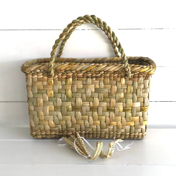 Basket - Shopping Basket - Rush Basket - Handbag - Handmade in Cornwall 694