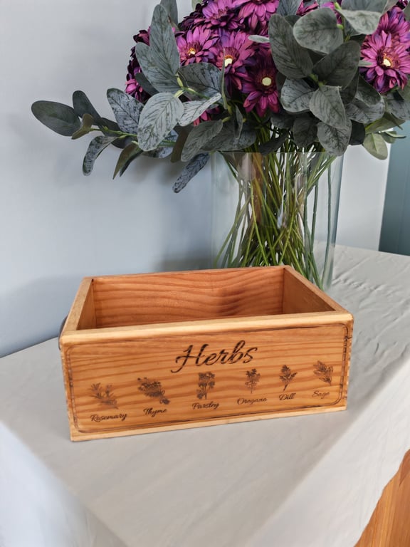 Wooden Double Herb Box with Handles