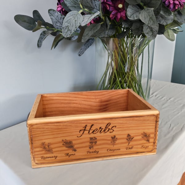 Wooden Double Herb Box with Handles