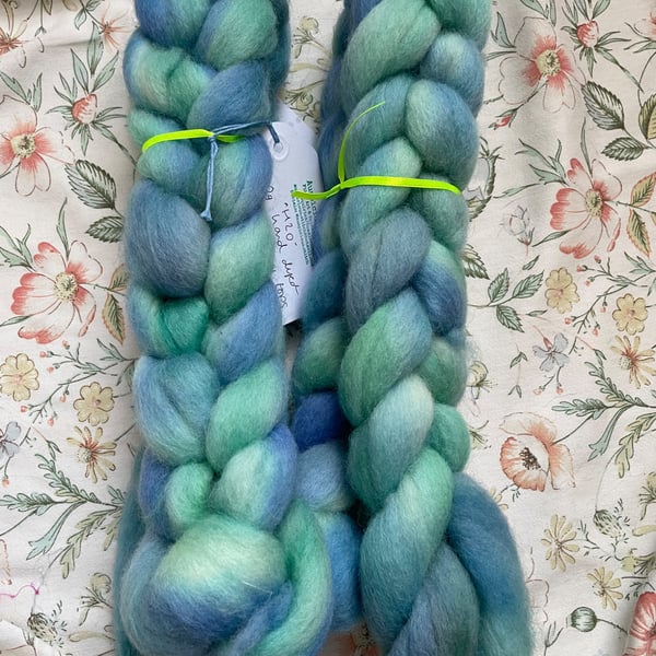 Reserved for Annie - Dyed wool tops roving for spinning - 100g x4