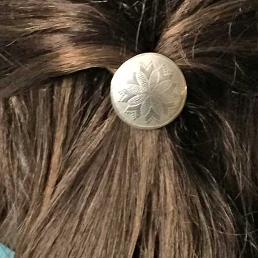Sterling Silver long hair tie back - hair band