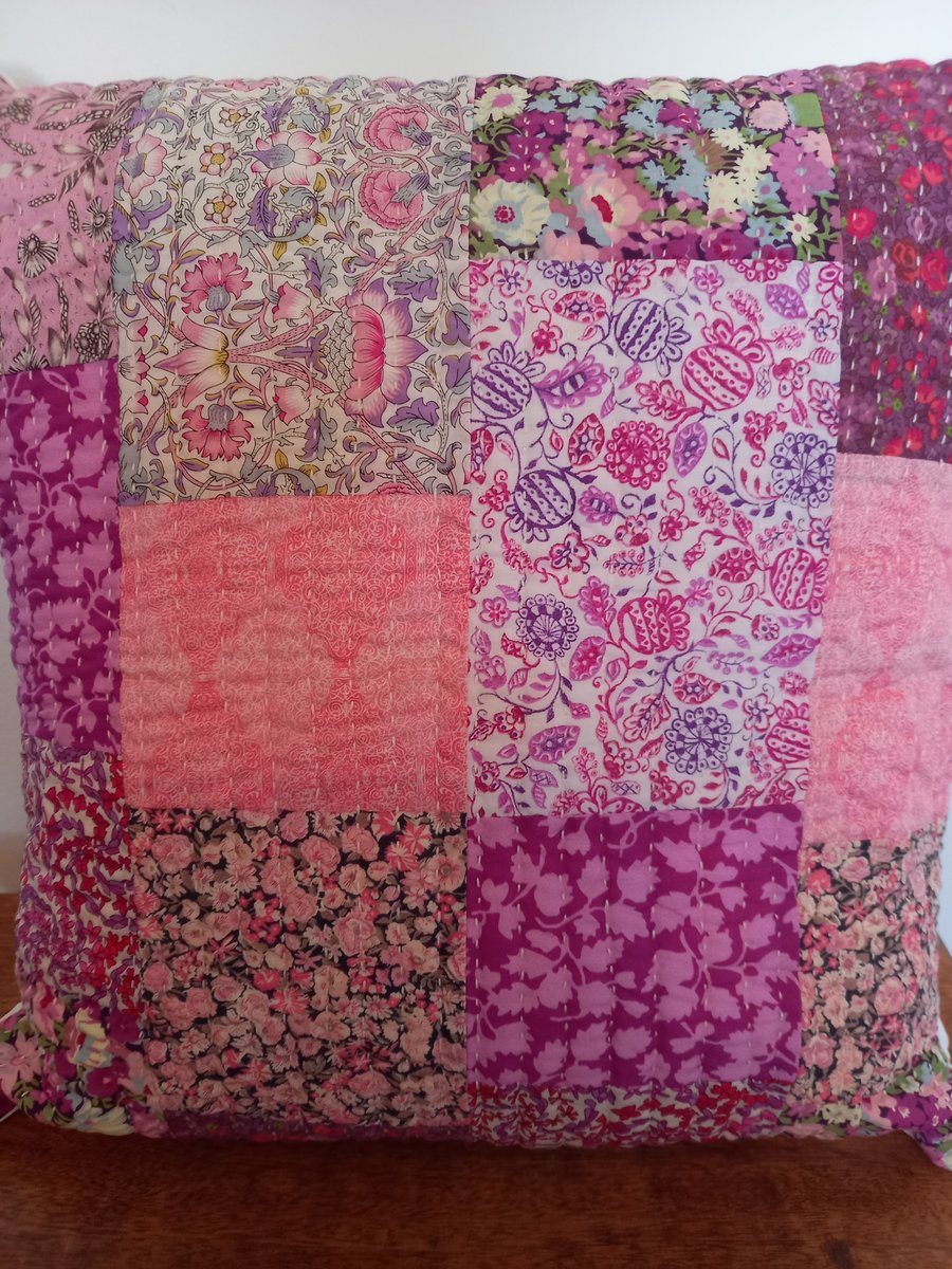 Liberty patchwork cushion