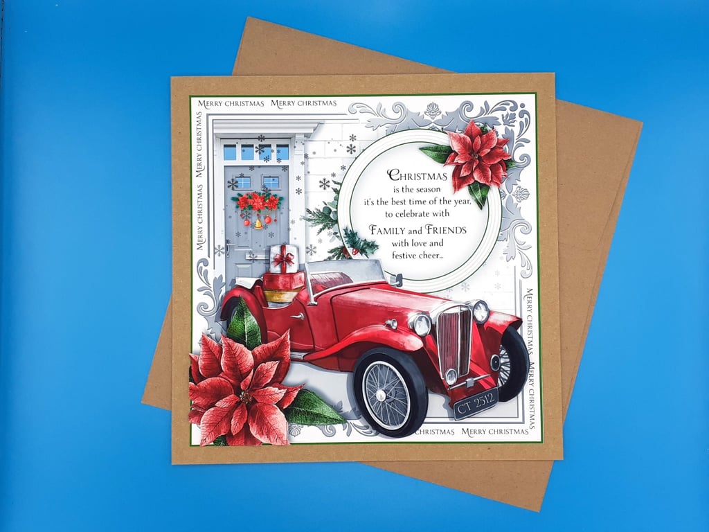 Christmas card for him, 3d, Husband, Son, Grandfather, Brother, Family, Friends