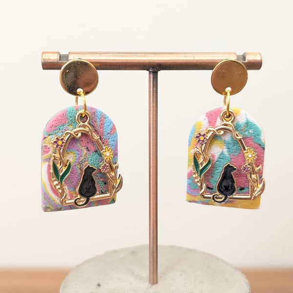 Spring lilac cat dangles