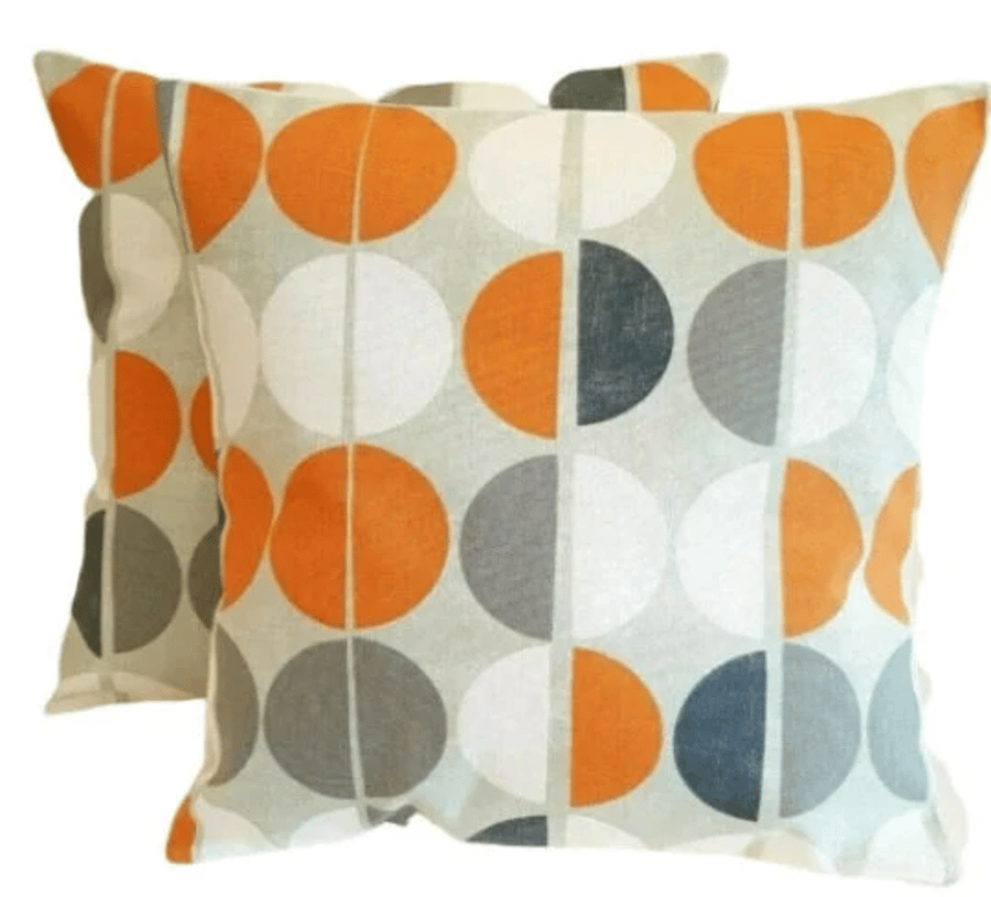 Shoreditch Mango Orange Circle Geometric Cushion Cover 17" 18" 20" 22" 24" 26"