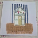 Handmade beach hut card