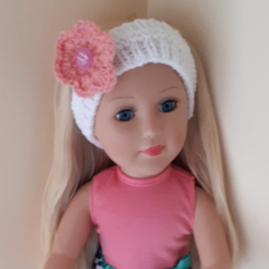 KNITTING PATTERN PDF White Headband for Doll