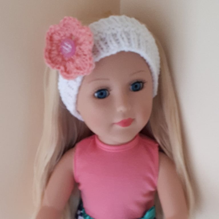 KNITTING PATTERN PDF White Headband for Doll