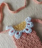 Crochet Cotton Daisy Glasses Case, Phone Case Peach - Image 3