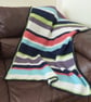 SALE....BLANKET, throw .Cot -bed, sofa . Merino blend .' Beach House' .Stripes. - Image 4