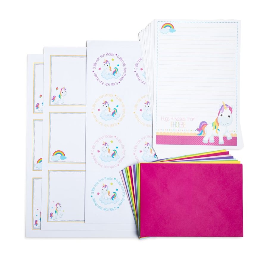 Personalised Unicorn Writing Set