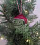 Embroidered hanging Chameleon for the christmas tree, fun playful decoration - Image 4