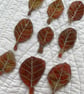9 Free Motion Embroidered Autumn Leaf  Organza Embellishments Card Making  - Image 2