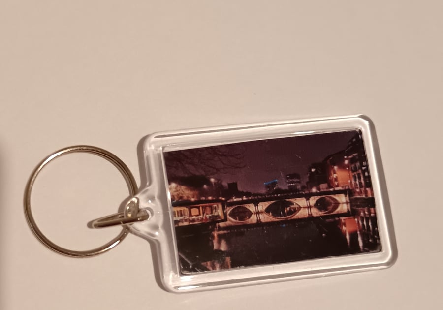 Bristol Bridge at Night Photography keyring 
