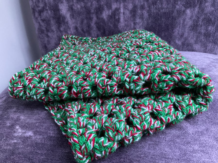 Crochet Blanket Knee Warmer Pet Blanket in Multi Green colours