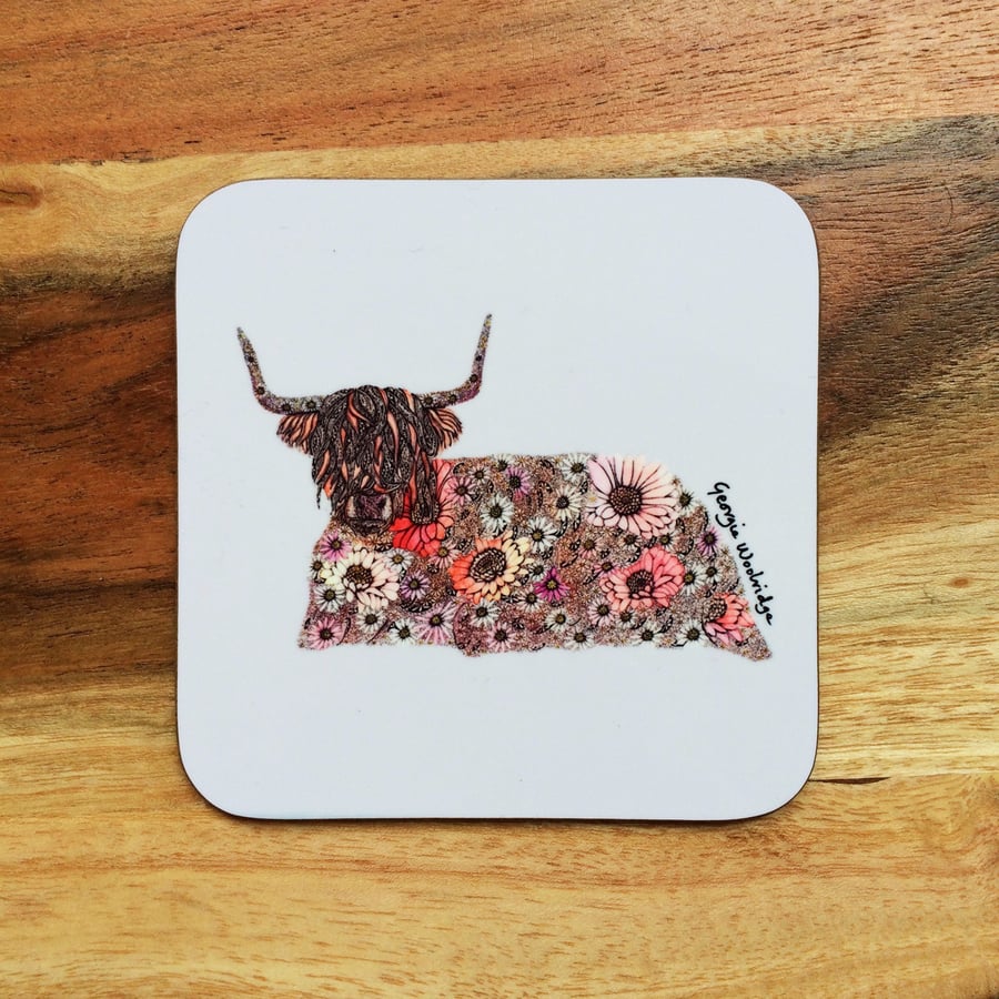 'Highland Cow' Coaster
