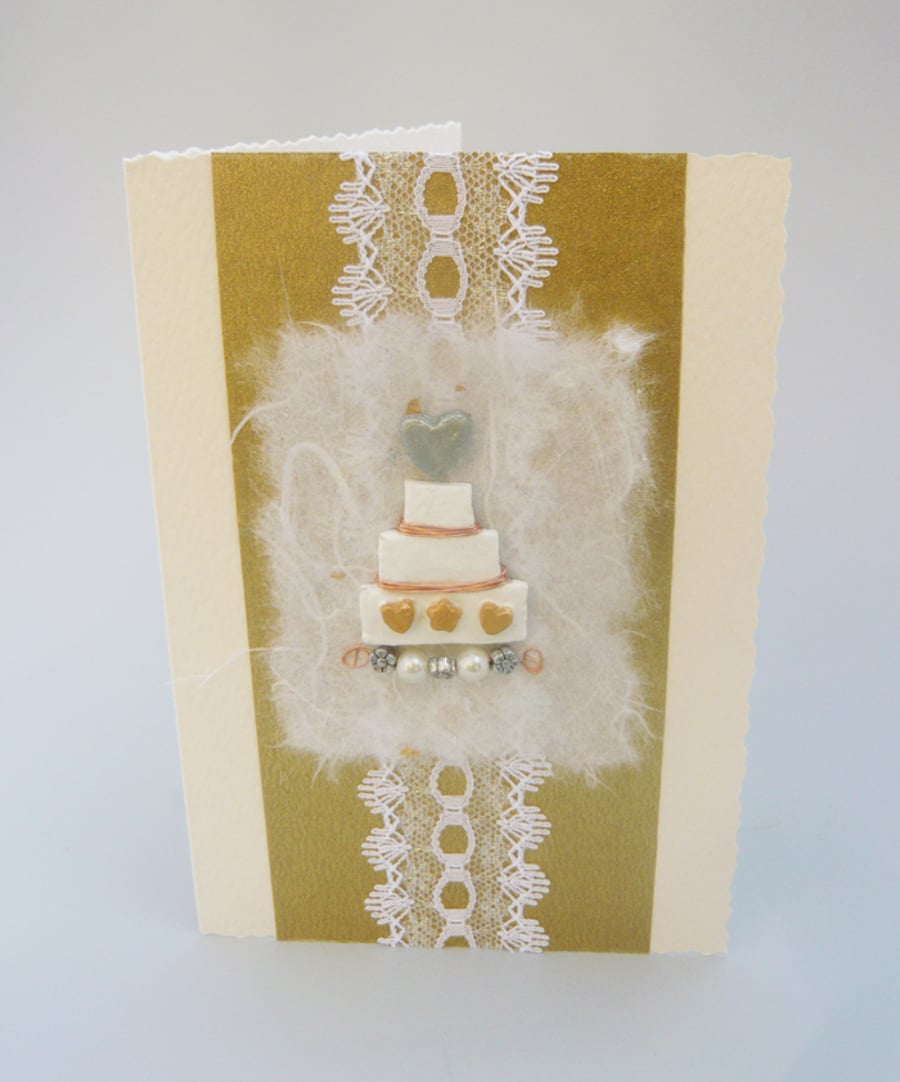 Handmade Wedding cake card