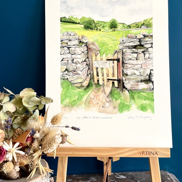 'Path through Muker Meadows' limited edition giclée print
